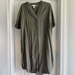H&M Olive V-Neck Tunic Dress